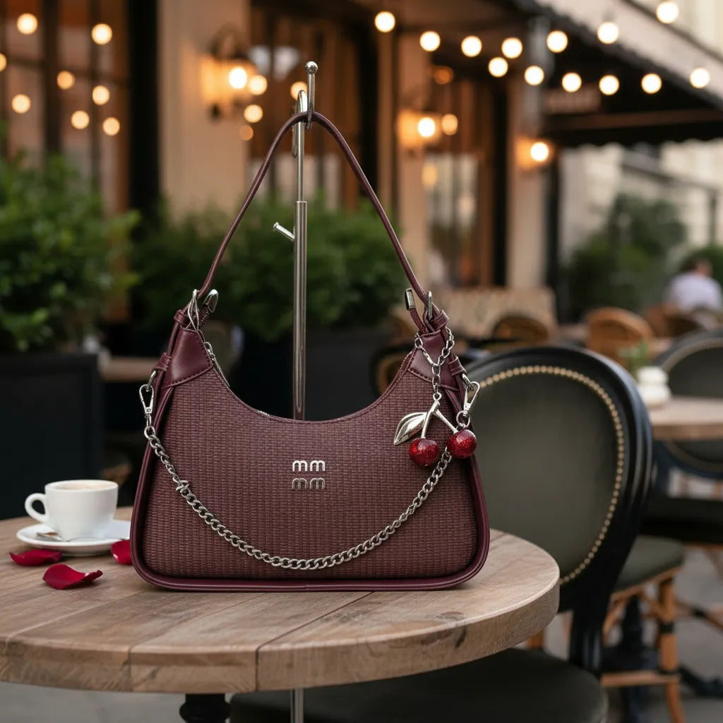 Cartera baguete Athena  Bag - cadena cereza