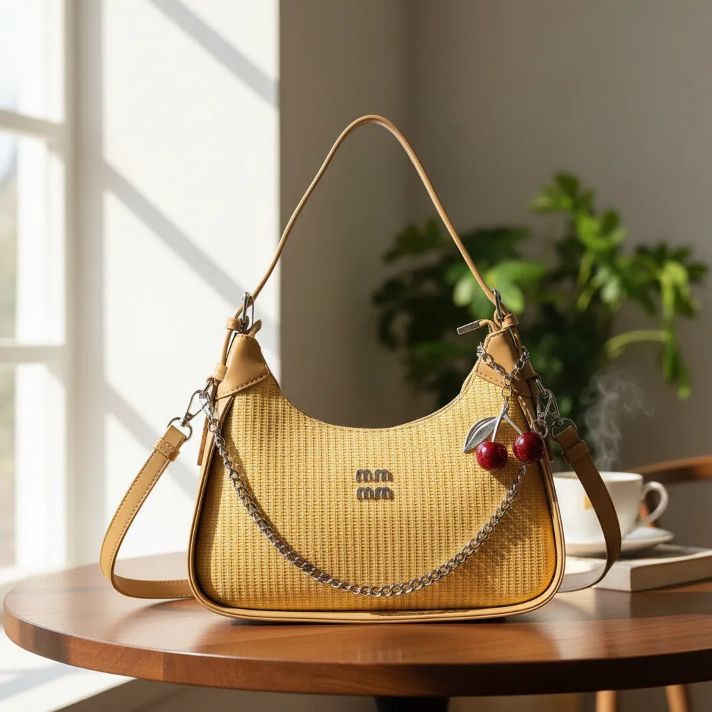 Cartera baguete Athena  Bag - cadena cereza