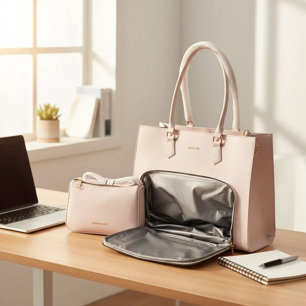Cartera portalaptop 17´ con portalonchera - 2 piezas AB premium