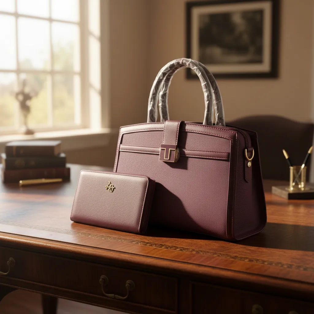 Cartera mediana A5 Athena Bag broch - 2 piezas
