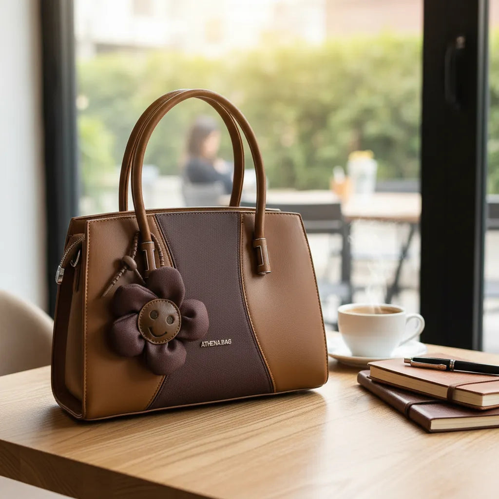 Cartera tamaño A5 Athena Bag con charm Flor