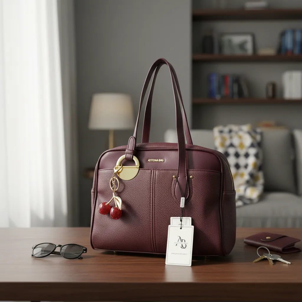 CARTERA MEDIANA A5  ATHENA BAG - 3 PIEZAS +CEREZA