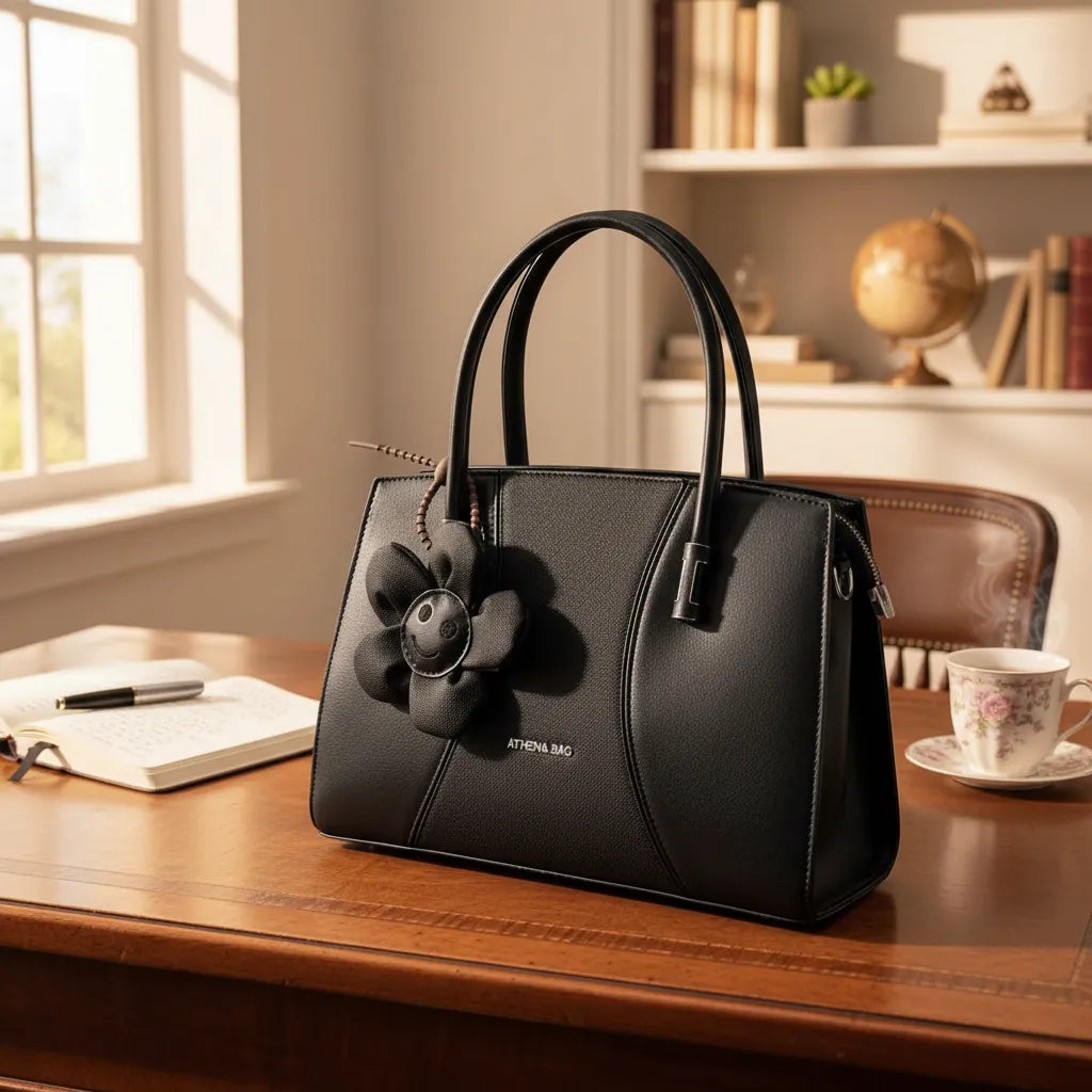 Cartera tamaño A5 Athena Bag con charm Flor