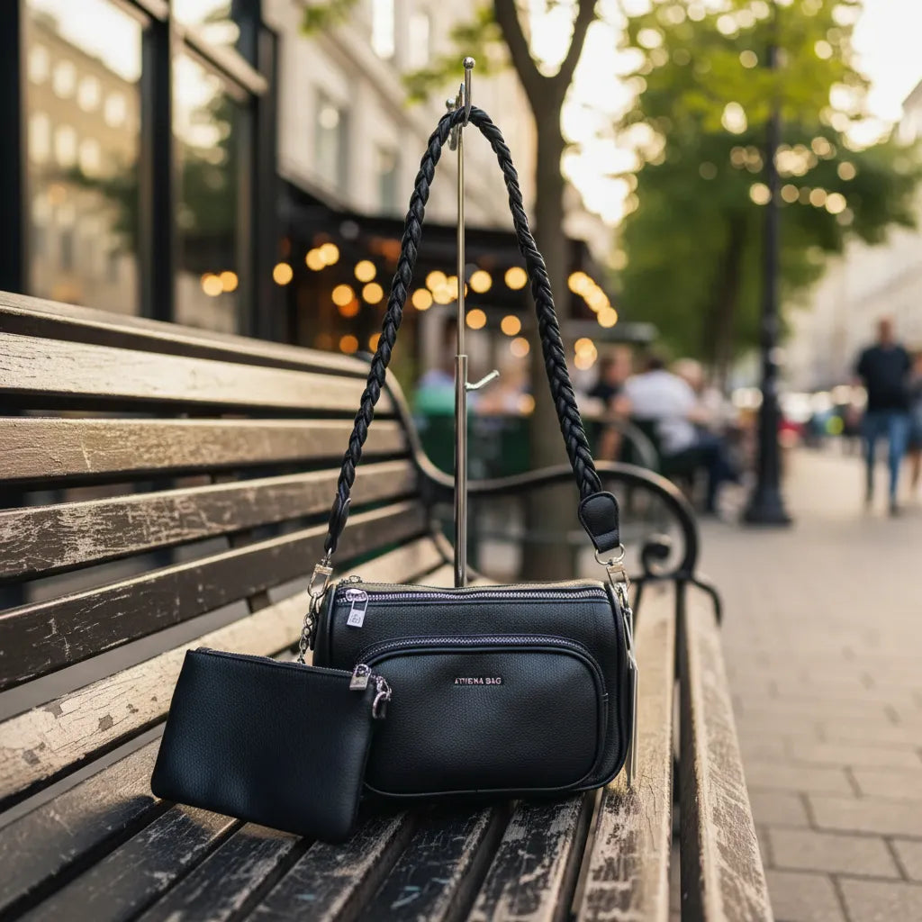 Cartera morral trenzado athena bag con monedero
