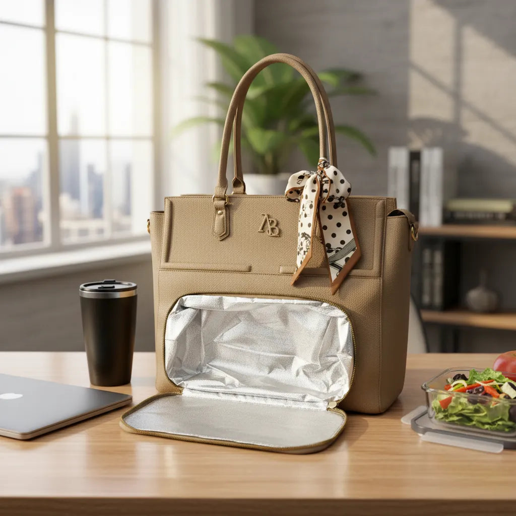 Cartera portalaptop 15.5´ con portalonchera - 2 piezas Athena Bag lazo