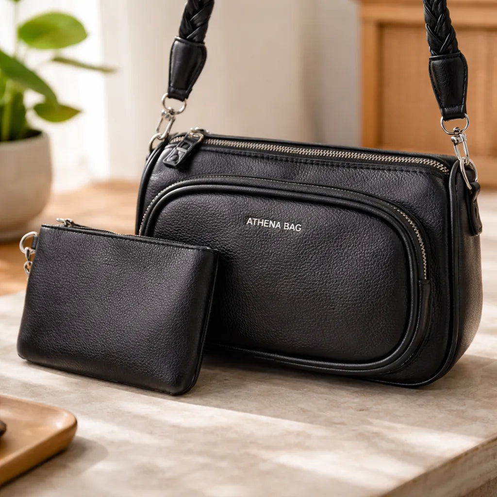 Cartera morral trenzado athena bag con monedero