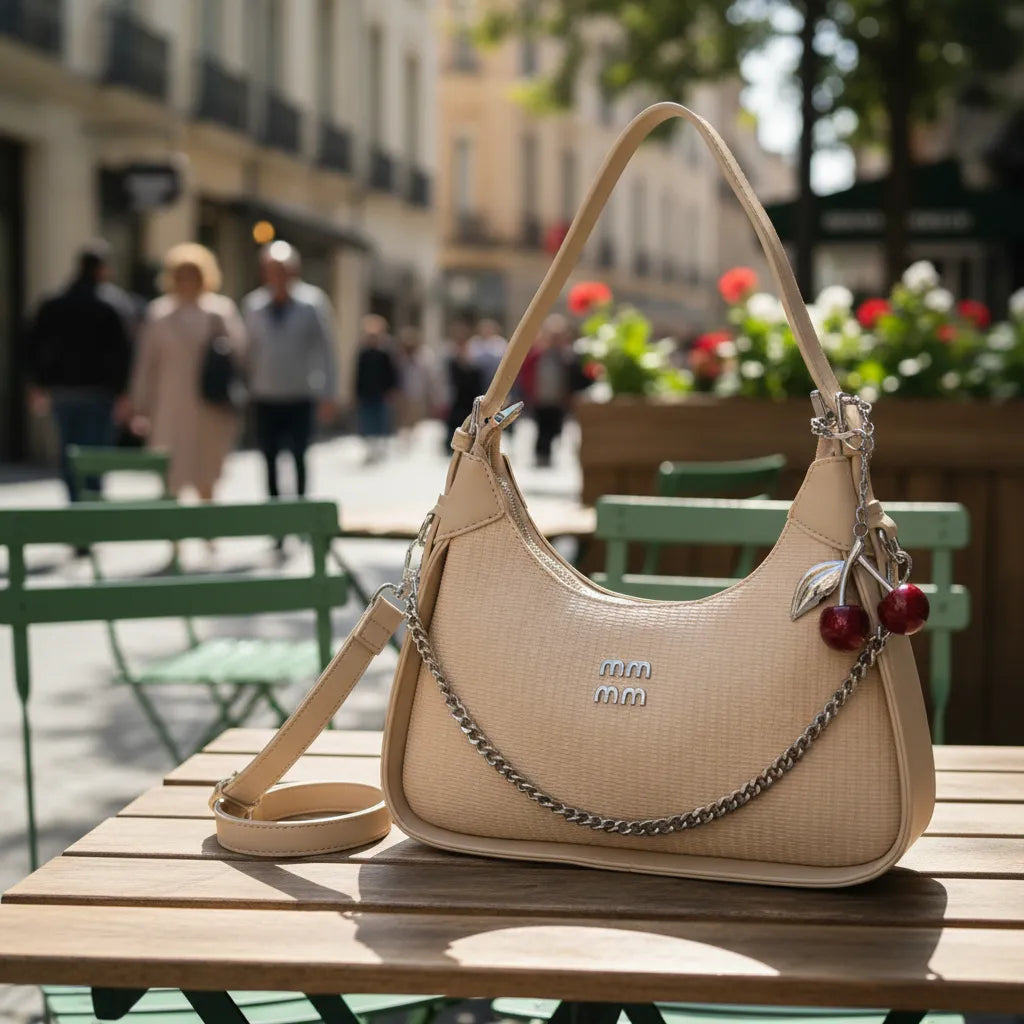 Cartera baguete Athena  Bag - cadena cereza
