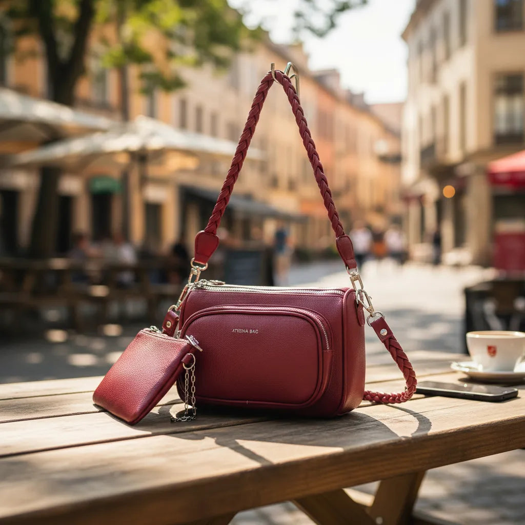 Cartera morral trenzado athena bag con monedero