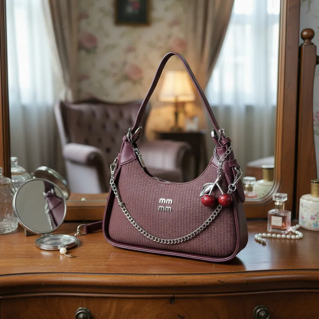 Cartera baguete Athena  Bag - cadena cereza