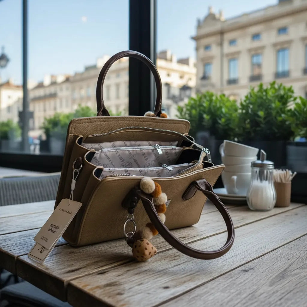 Cartera tamaño A5 Athena Bag con charm