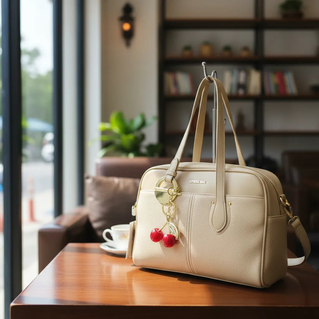 CARTERA MEDIANA A5  ATHENA BAG - 3 PIEZAS +CEREZA