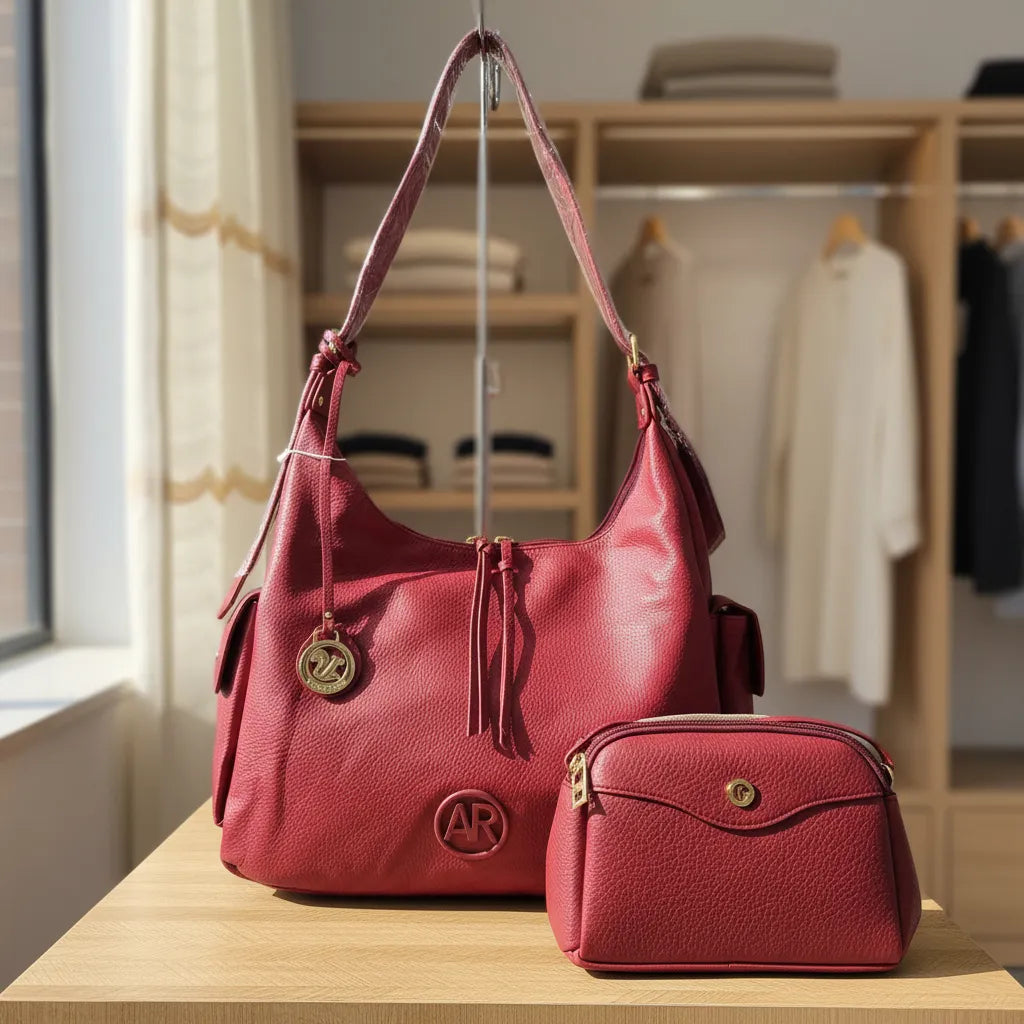 CARTERA BOLSO HOBO ARDILLA ROJA 2 PIEZAS LLAV
