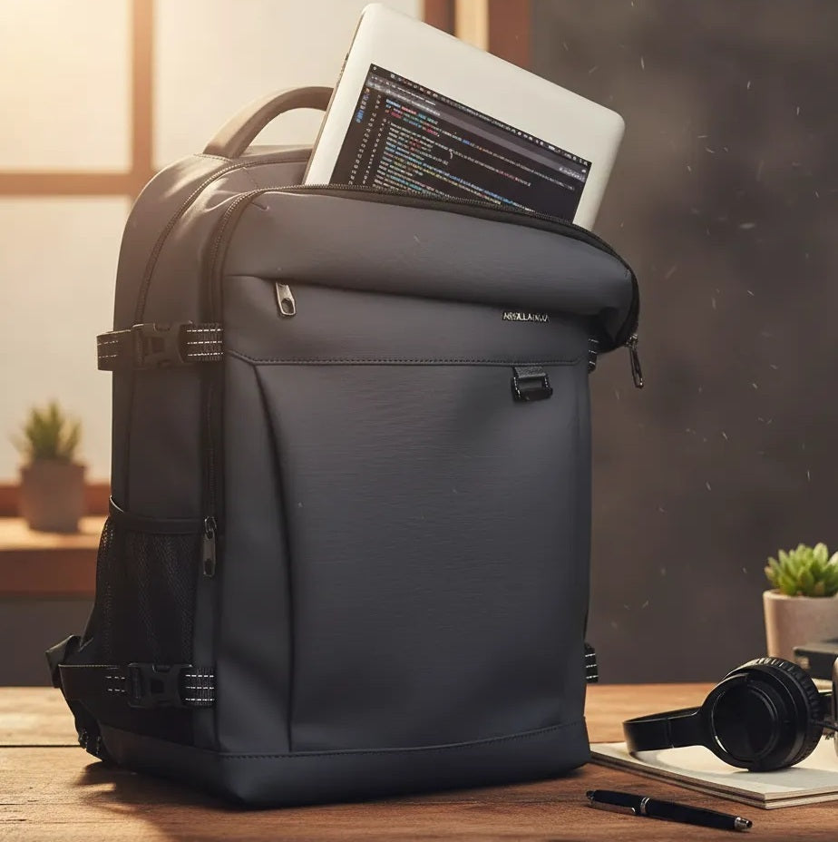 MOCHILA PORTALAPTOP 16.5" VARON CUERO PU ARDILLA ROJA