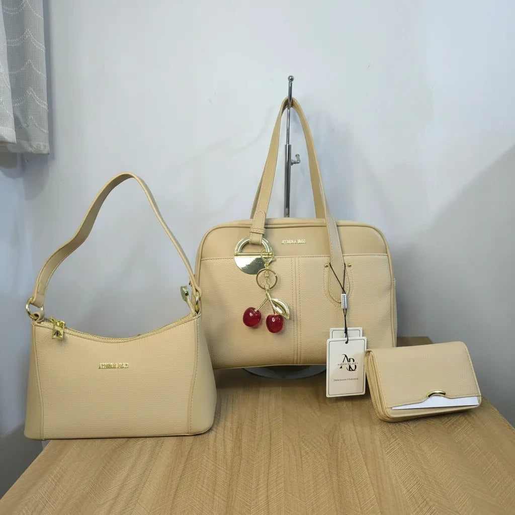 CARTERA MEDIANA A5  ATHENA BAG - 3 PIEZAS +CEREZA