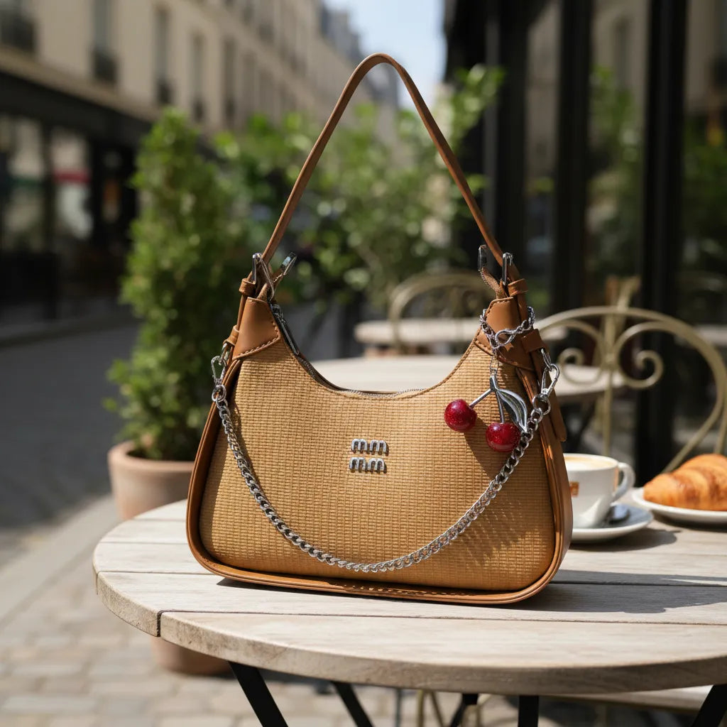 Cartera baguete Athena  Bag - cadena cereza
