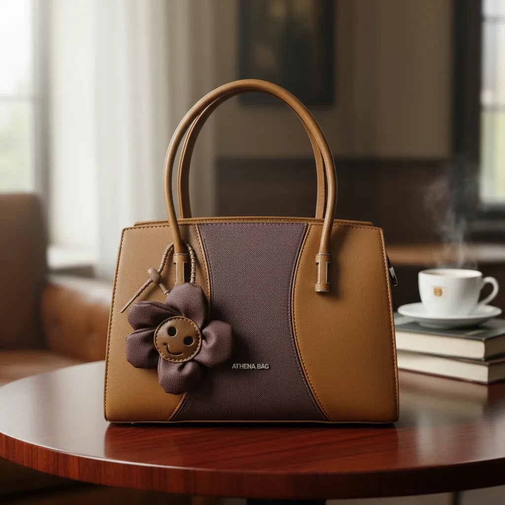 Cartera tamaño A5 Athena Bag con charm Flor