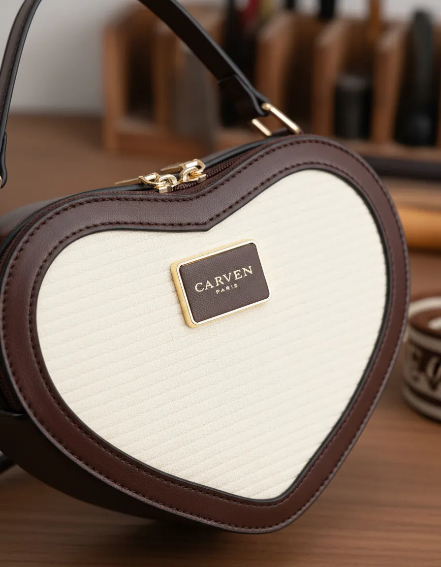 Cartera morral bandolera corazon para dama Carven Paris