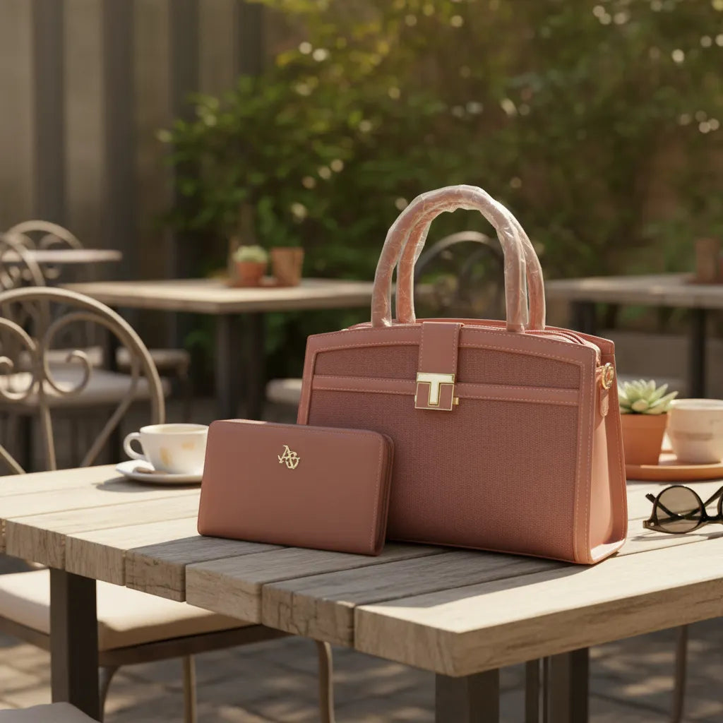 Cartera mediana A5 Athena Bag broch - 2 piezas