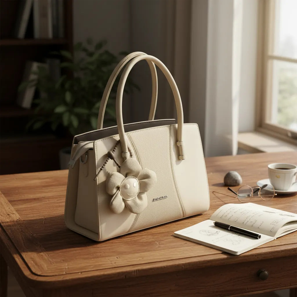Cartera tamaño A5 Athena Bag con charm Flor
