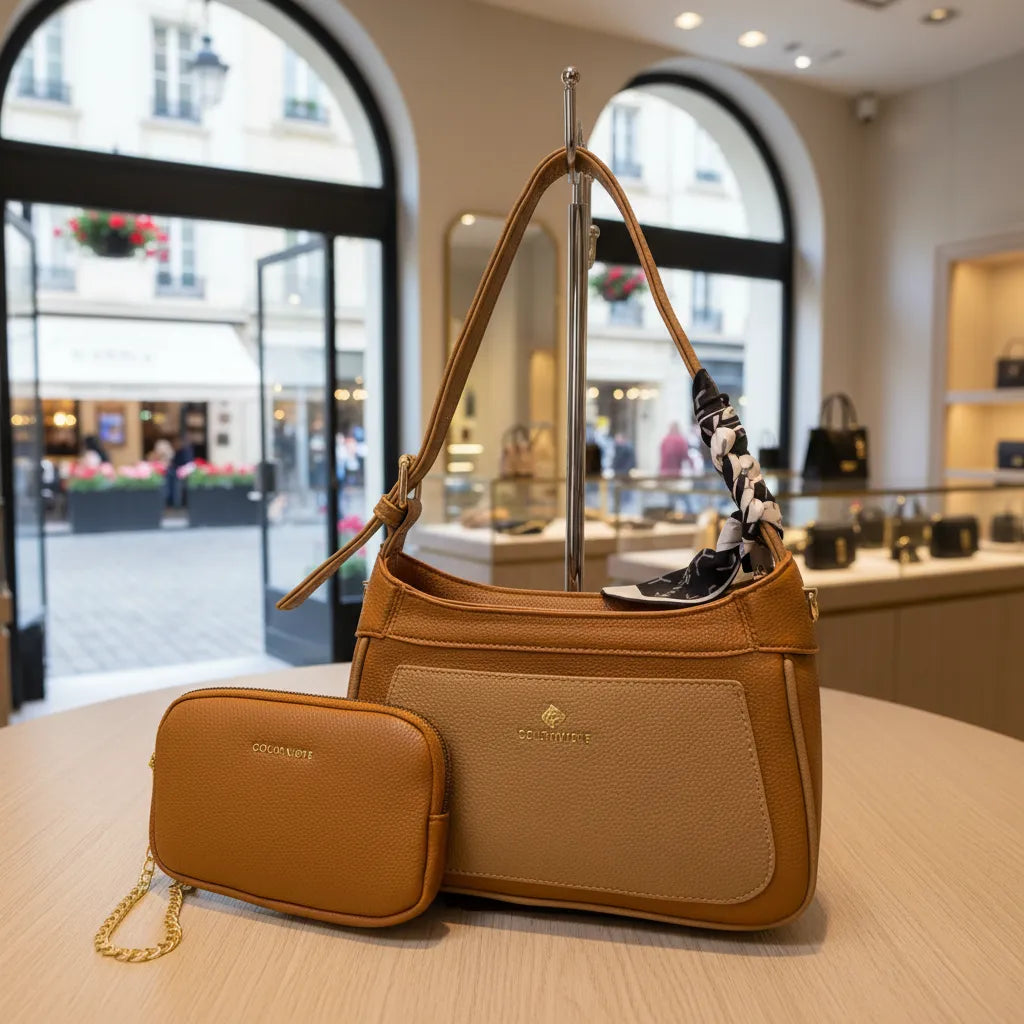Cartera baguette lazo Golden Wolf - 2 piezas