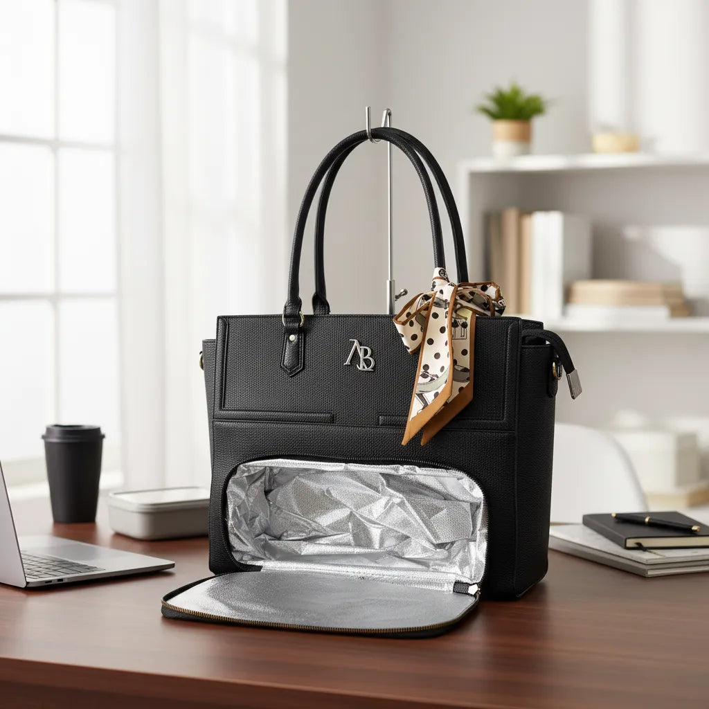 Cartera portalaptop 15.5´ con portalonchera - 2 piezas Athena Bag lazo