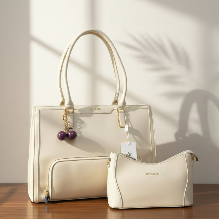 Cartera portalaptop 16' con portalonchera - 2 piezas Athena Bag cereza