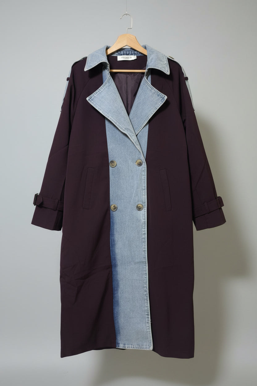 Gabardina para dama con denin