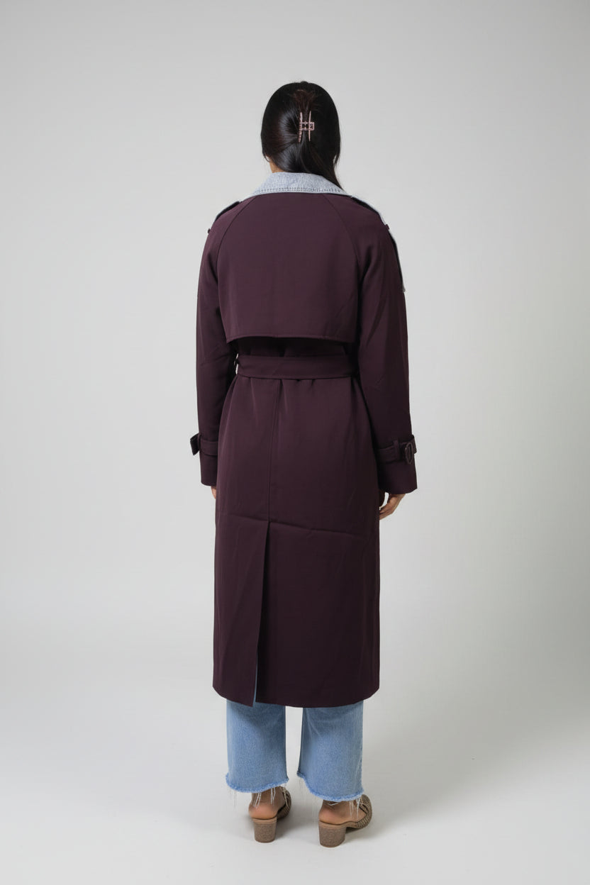 Gabardina para dama con denin