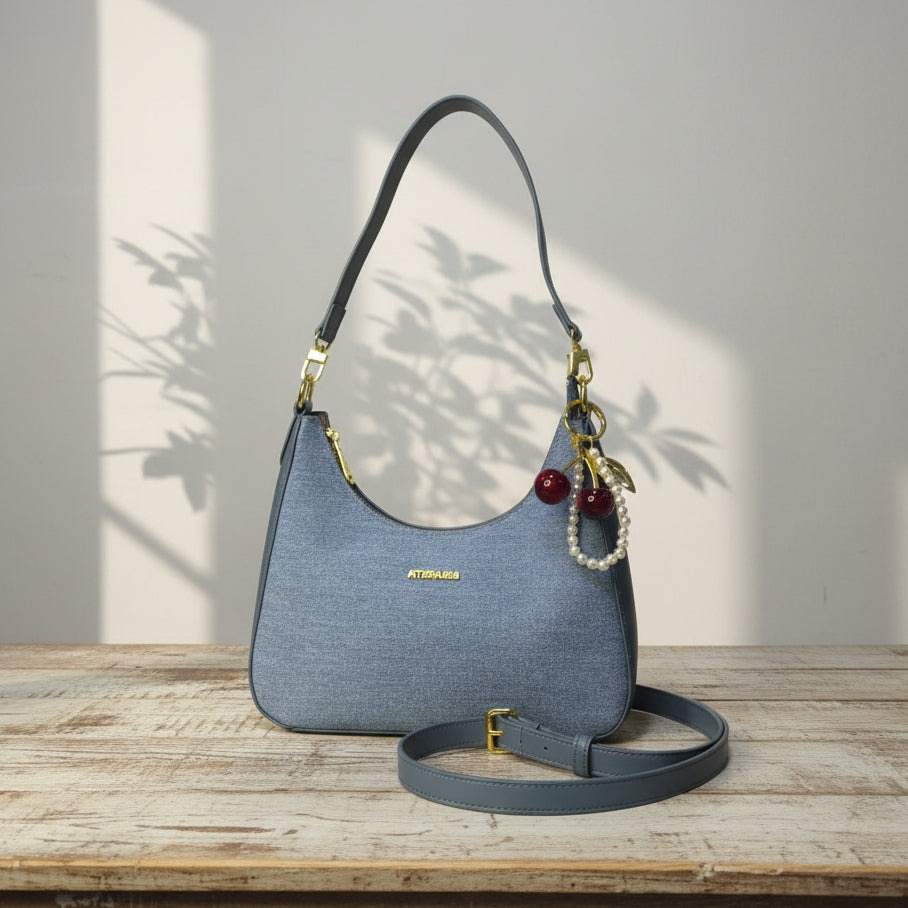 CARTERA BAGUETTE DENIN AB CON CEREZA