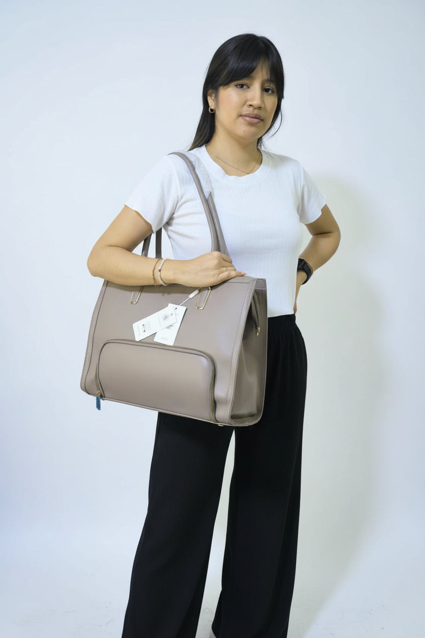 Cartera portalaptop 16' con portalonchera - 2 piezas Athena Bag cereza