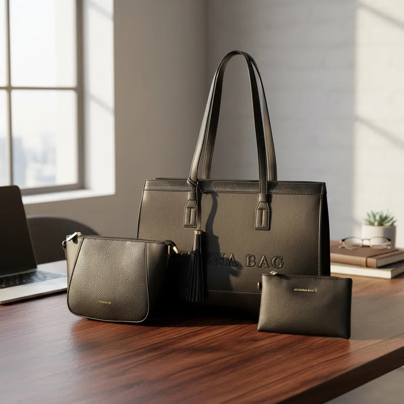 Cartera Portalaptop 16' Athena Bag - Set De 3 Piezas reliev