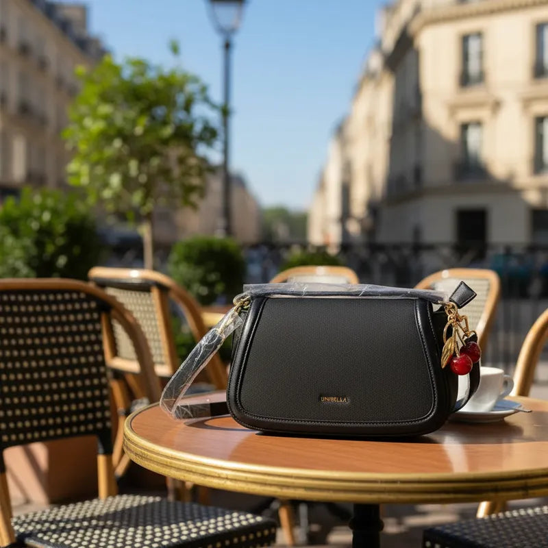 Cartera baguette con charm cereza Unibella lis