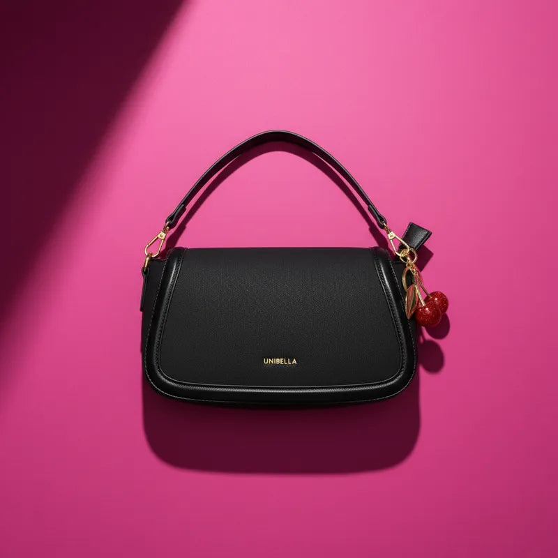 Cartera baguette con charm cereza Unibella lis