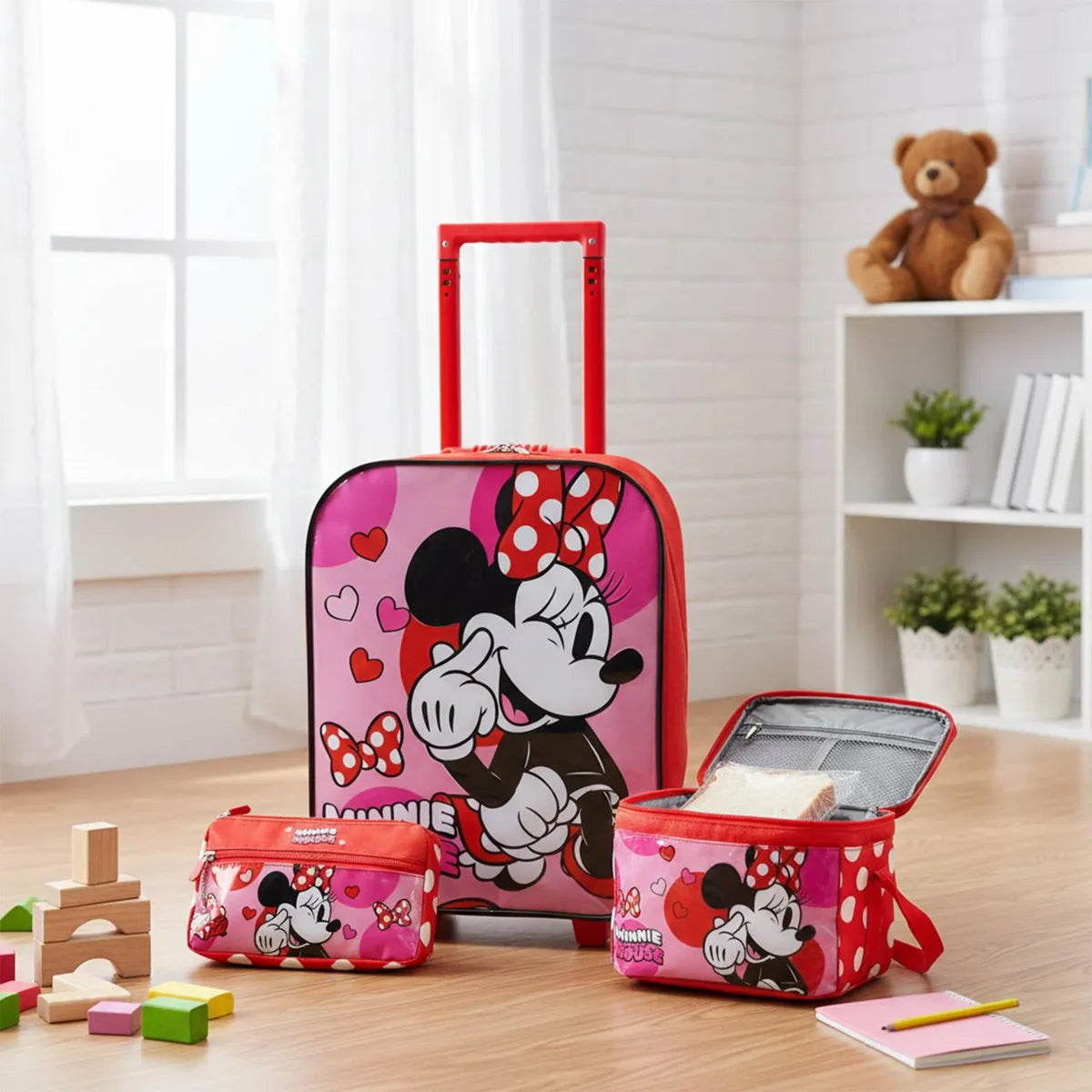 Set Mochila De Ruedas + Lonchera + Cartuchera Medium